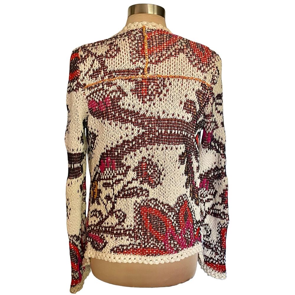 ANTHRO Moth Pleiades Open Front Cardigan Sweater Sz M Boho Hippie Western Chic - Picture 7 of 11